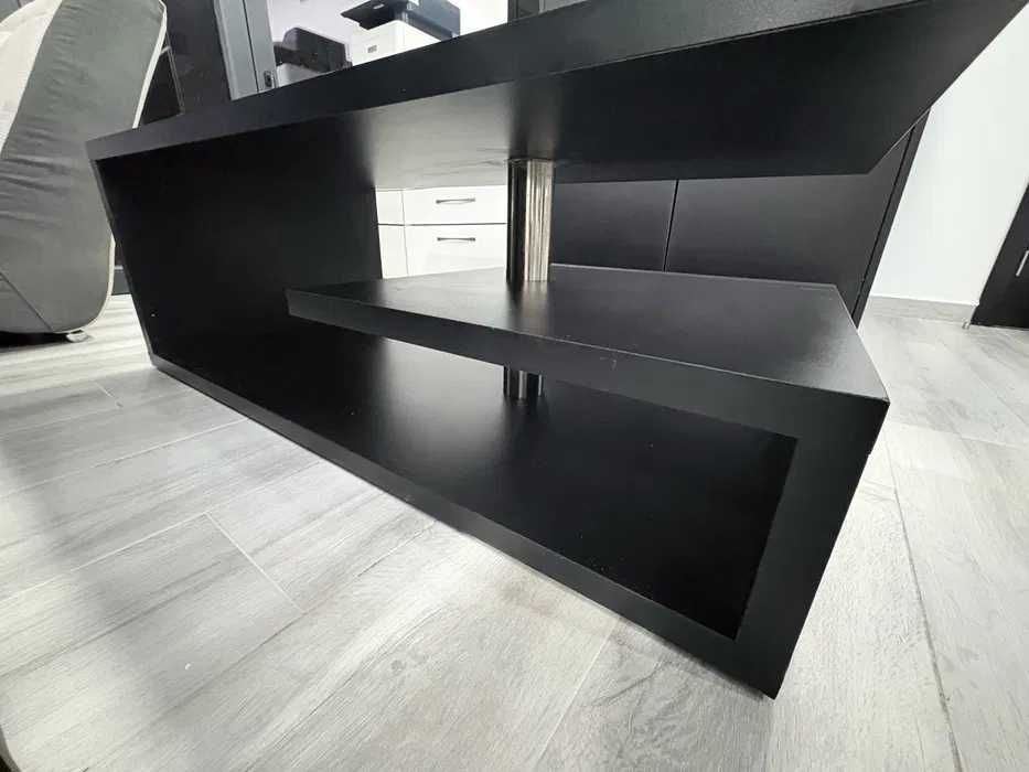 Mesa de Centro Moderna 125×65×45 cm – Preta [42]
