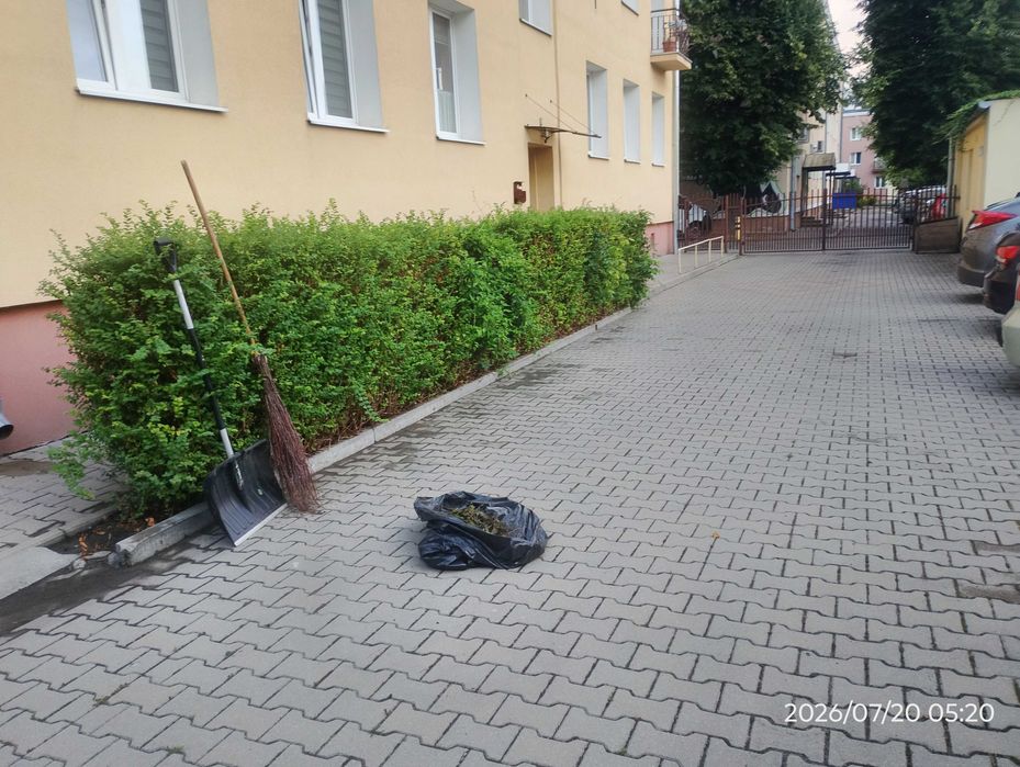 Sprzątanie koszenie trawy grabienie działki place domy