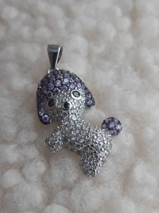 Серебряный  кулон 925 пробы  "Собачка"