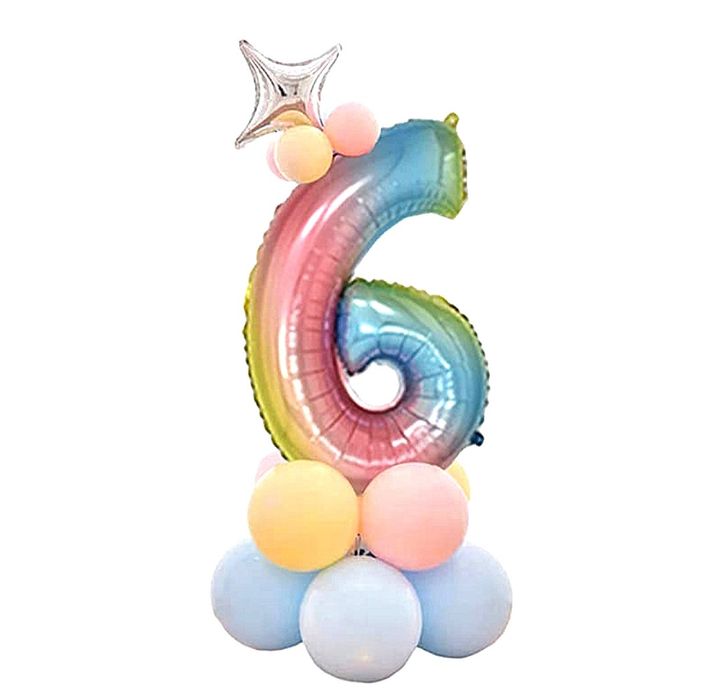 Balon balonowy zestaw z CYFRĄ 6