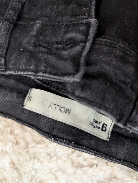 Gina tricot Perfect jeans spodeki czarne krótkie kolarki jeansowes 36