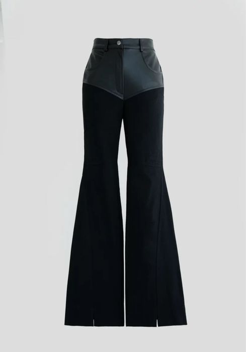 Чорні комбіновані штани українського бренду GEPUR