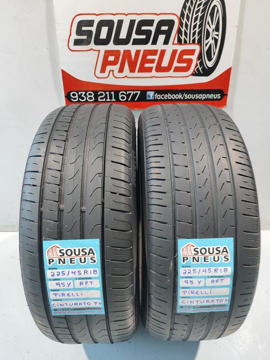 2 pneus semi novos 225-45R18 Pirelli RFT - Oferta dos Portes