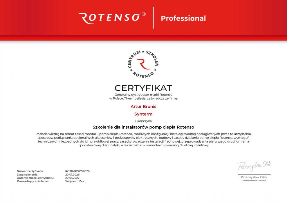 Pompa Ciepła ROTENSO Windmi 6 kW Monoblok Grzanie do-25°C woda do 62°C