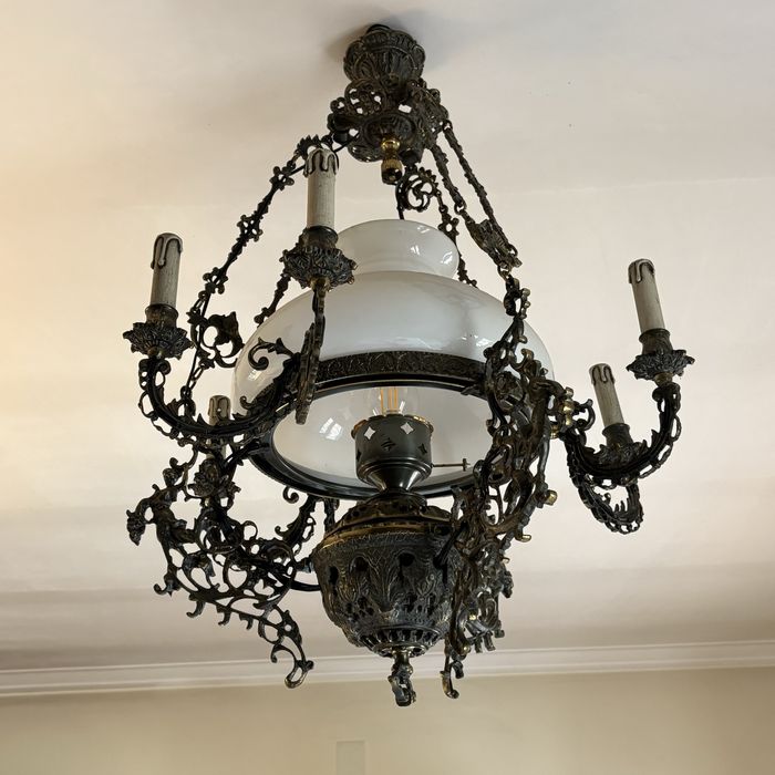 Candeeiro de Teto em Ferro Vintage