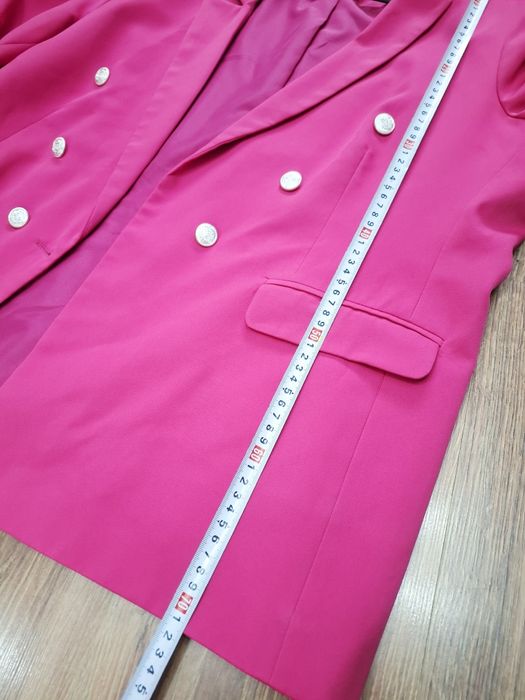 Różowy garnitur damski marynarka żakiet spodnie casual 48 xxxxl