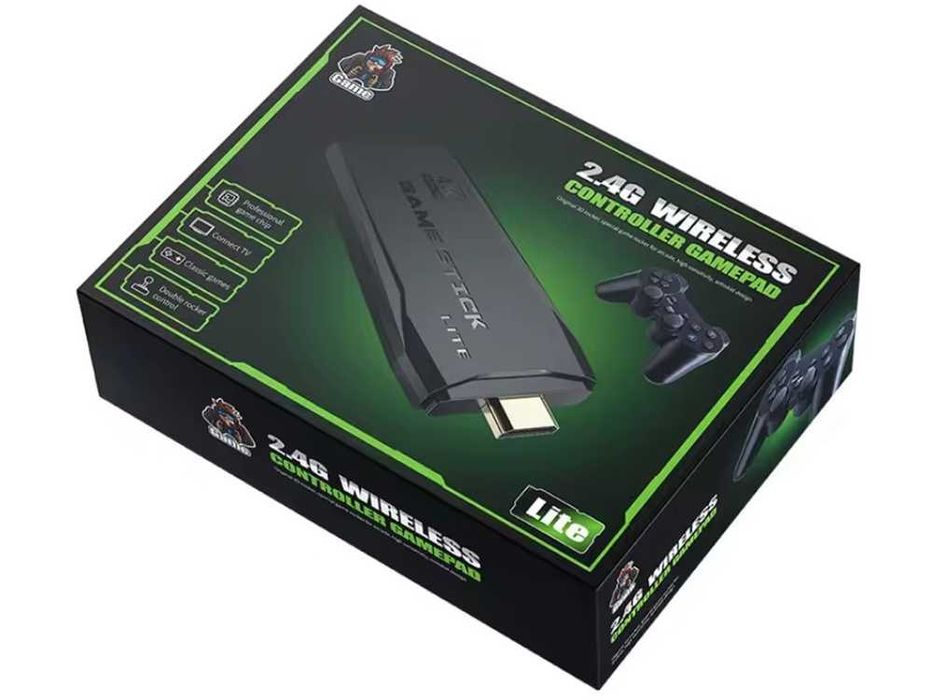 Consola de jogos retro com 2 comandos sem fio ligação hdmi