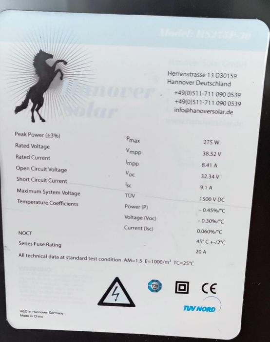 Painéis Solares 275W