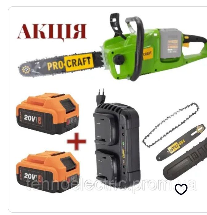 Акумуляторна ланцюгова пилка Procraft PCA42/2 без АКБ