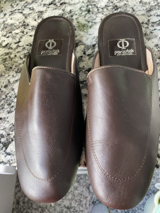 Chinelos pele 41 estrear castanhos, oferta portes