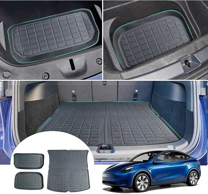 Maty do bagażnika Tesla Y od 2020 do 2024 zestaw 3 sztuki 3D gumowe