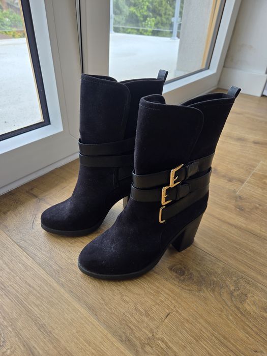 Czarne botki/kozaki rozmiar 37 wysokie