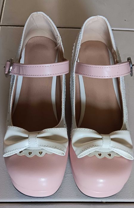 Sapatos Lolita Mary Jane Rosa Branco Tam 35