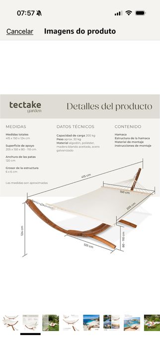 Cama rede XXL TecTake