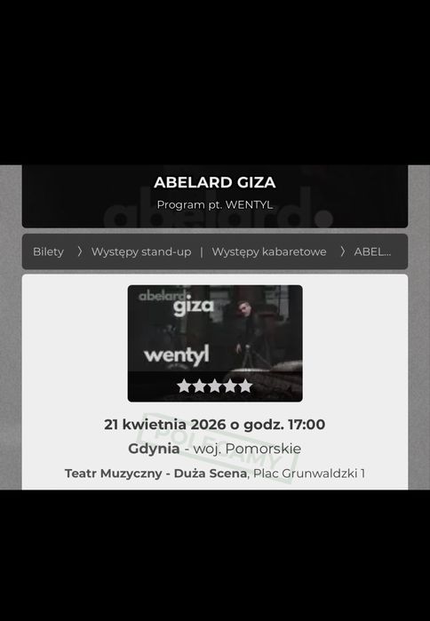 Stand up Abelard Giza Gdynia 21.04.2026 17:00
