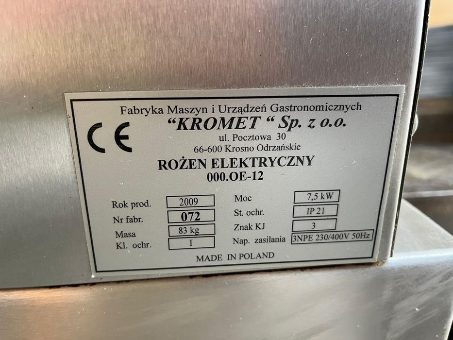 Gril rożen do kurczaka kromet elektryczny