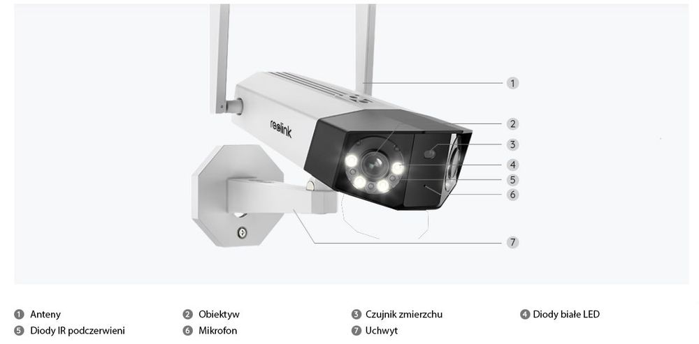 Kamera Reolink DUO 2 WIFI 180 stopni kąt widzenia jakość 4K 8Mpx