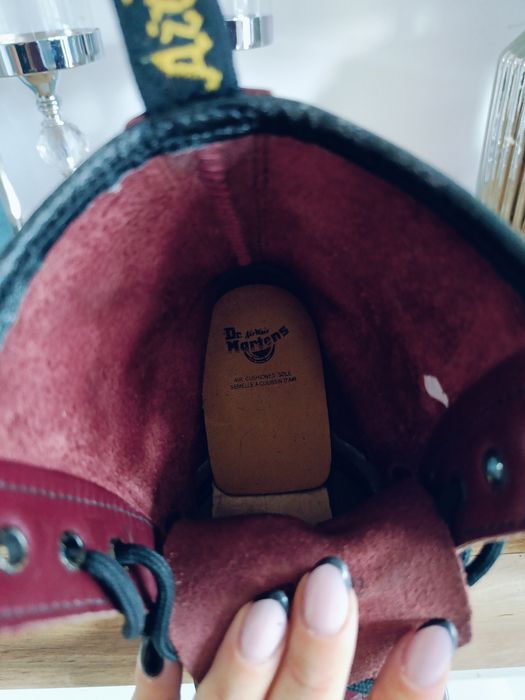 Botki dr Martens 39 bordo skórzane