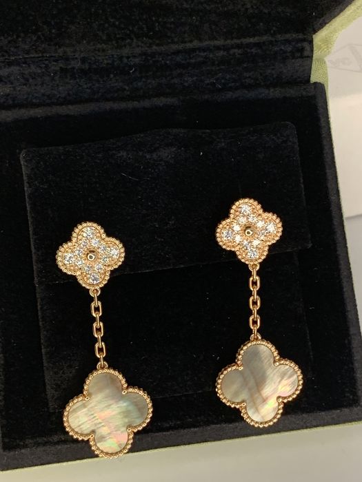 Двойные серьги в стиле Ван Клиф