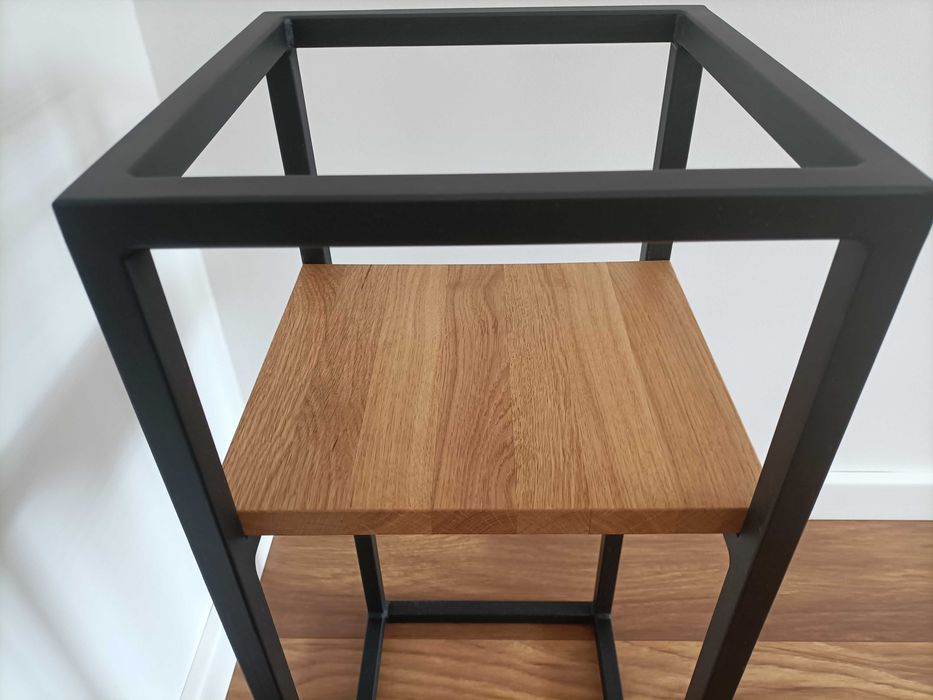 Kwietnik loft dąb metal