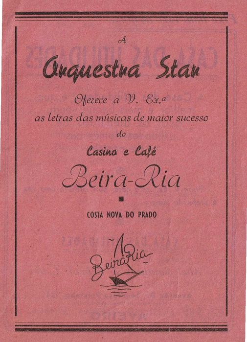 Prospeto da Orquestra Star do Casino Café Bera Rio - 1950 - Aveiro