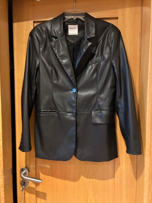 Casaco Blazer couro sintético