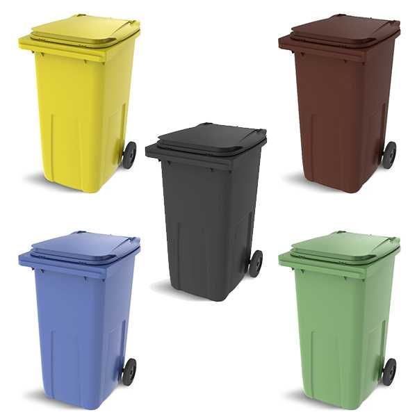 Nowe pojemniki na odpady 240l kosze na śmieci 5 kolorów kubeł kontener