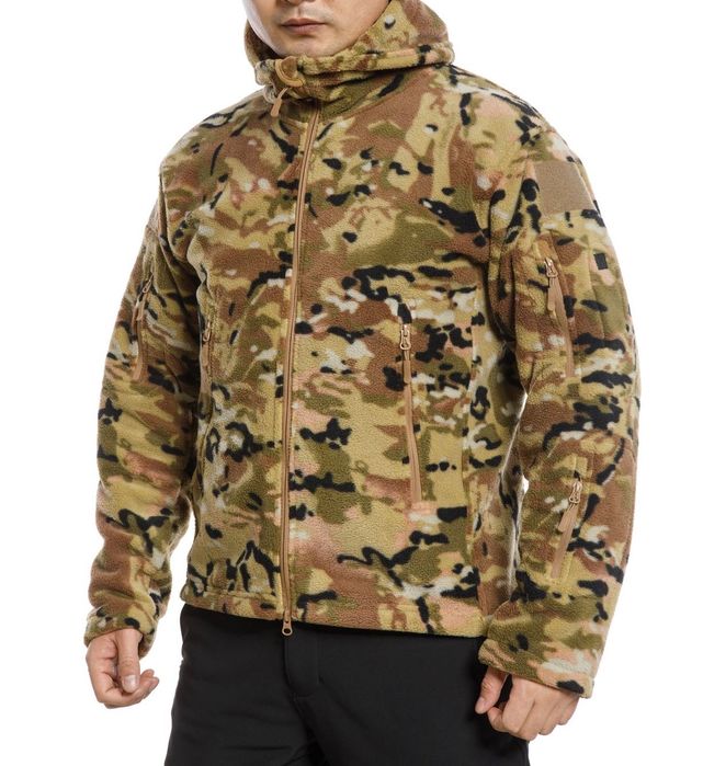 Флісова кофта з капюшоном мультикам військова фліска тактична флиска