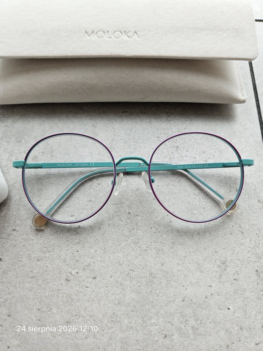 Nowe ! Turkusowo - Fioletowe Okulary Moloka