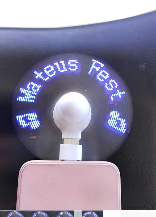 Ventilador com mensagem ou publicidade, rotativa.