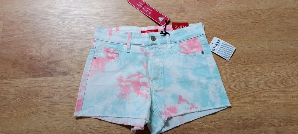 Guess spodenki szorty niebieskie różowe 26 XS nowe z metką