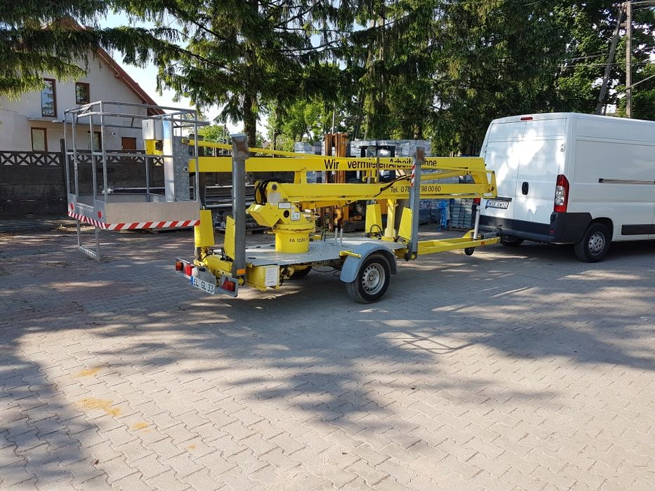 WYNAJEM Podnośnik koszowy na przyczepie 12lub 18