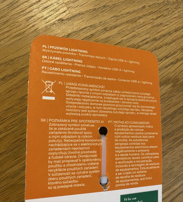 Kabel Do Iphone Lightning 1,5 M Hykker Solidny