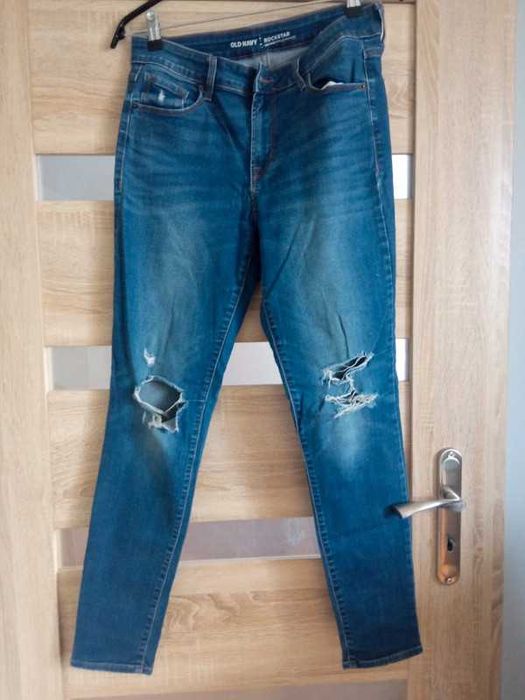 Spodnie damskie jeans z przetarciami old navy