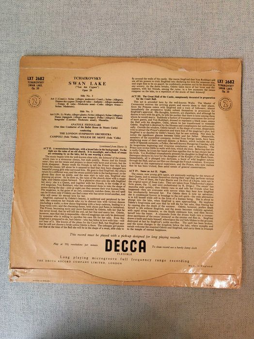 Vinil LP Duplo de Tchaikovsky "Swan Lake, Opus 20"