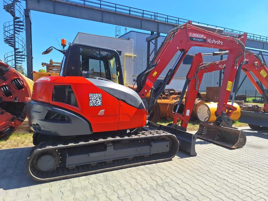 Koparka gąsienicowa 8T Kubota KX080-4 gumowe gąsienice wynajem