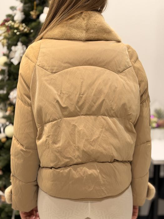 Куртка з норкою, натуральний пух, дуже стильна та тепла