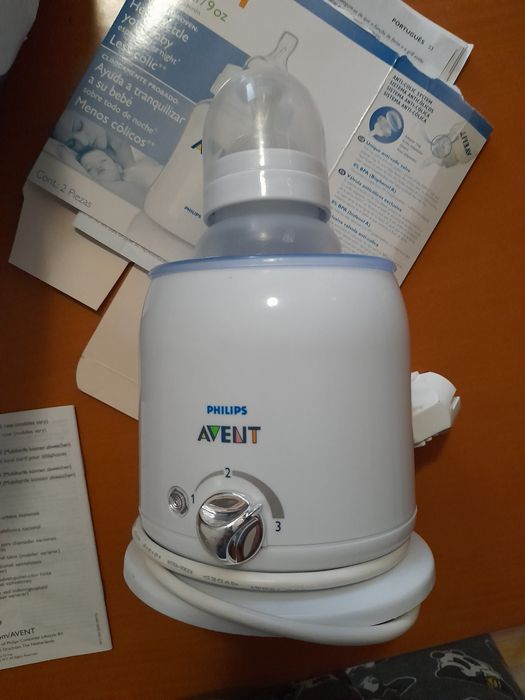 Conjunto biberões, aquecedor e esterilizador