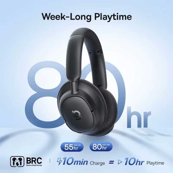 Навушники Baseus EH10 NC ANC LDAC Hi-Res 45dB BT6.0 Black/White