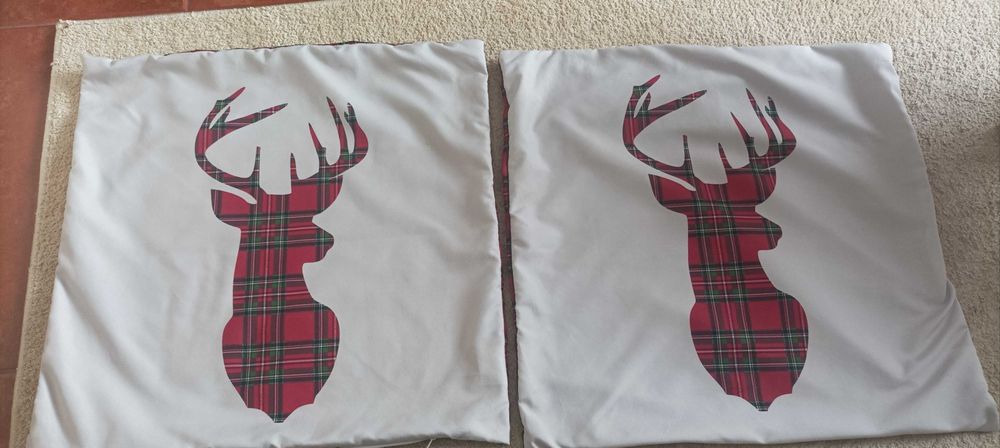 4 capas de almofadas de Natal em algodão Tam 50 x 50 cm Novas