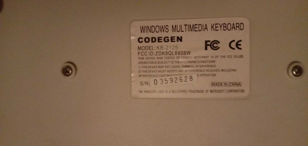 Клавіатура CODEGEN KB-2125 ретро PS2 мультимедійна робоча
