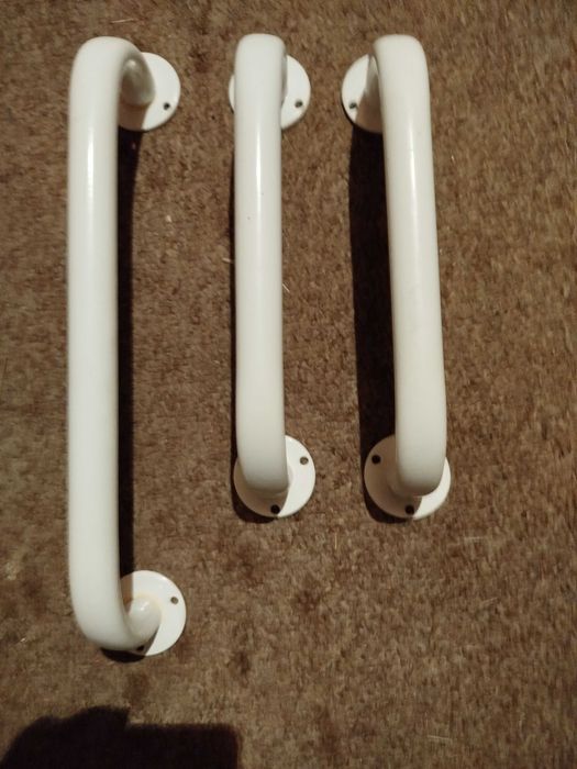 Poręcz schodowa, 75 cm, stalowa, malowana na biało,