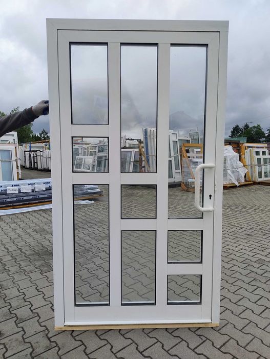 Drzwi aluminiowe używane zewnętrzne 121x214