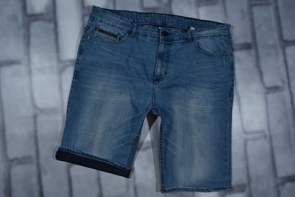 Jeansowe spodenki szorty Calvin Klein Jeans Rozmiar 38 (W38) XL-XXL Bawełna Elastan