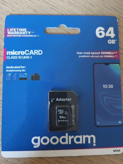 Karta pamięci microSDXC microSD GOODRAM 64GB UHS I + ADAPTER SD