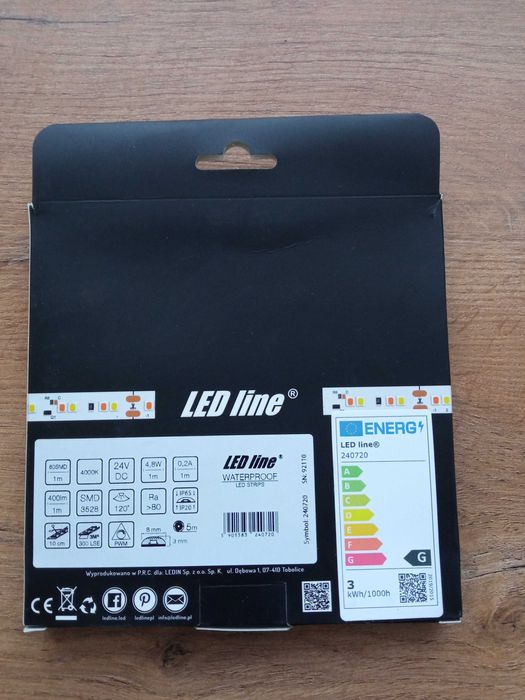 Paski ledowe LED line WATERPROOF 4,8W 24V DC 4000K