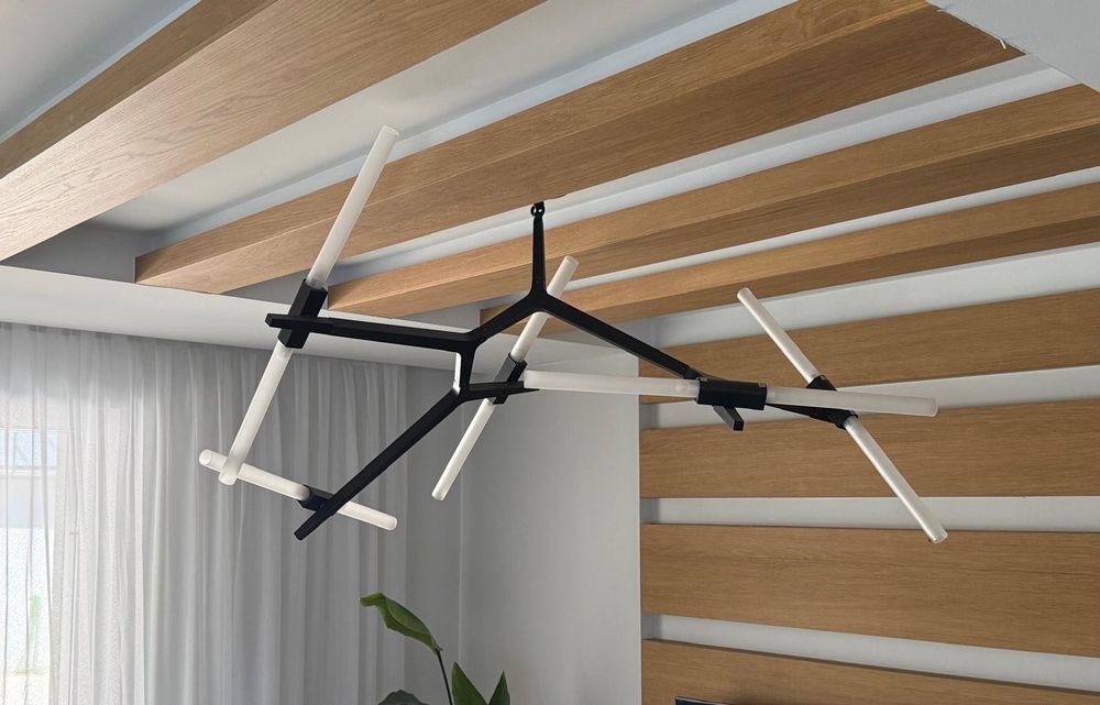 STICKS Lampa nowoczesna  wisząca czarna 10 punktowa 2 SZTUKI salon jadalnia