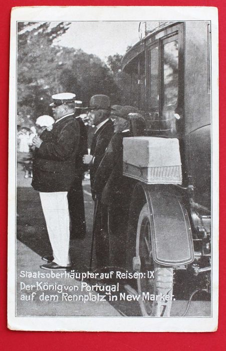 King Dom Carlos and Automobiles – 1905 German Postcard from a Special Series
