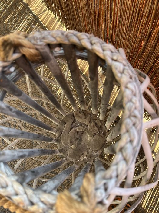 Lampion ogrodowy bambusowy bialy