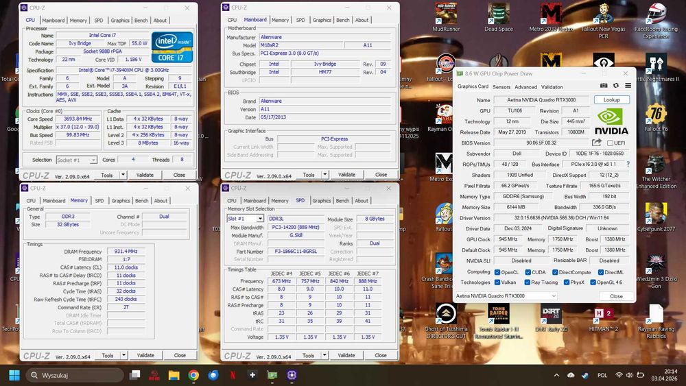 Alienware M18x R2 RTX3000 32GB
